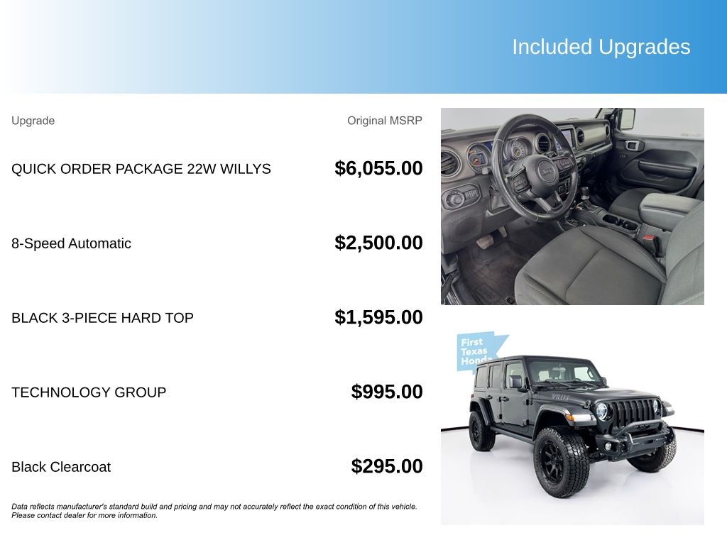 Used Car 2021 Jeep Wrangler  Unlimited Willys For Sale Under $25,000 In Austin, Texas