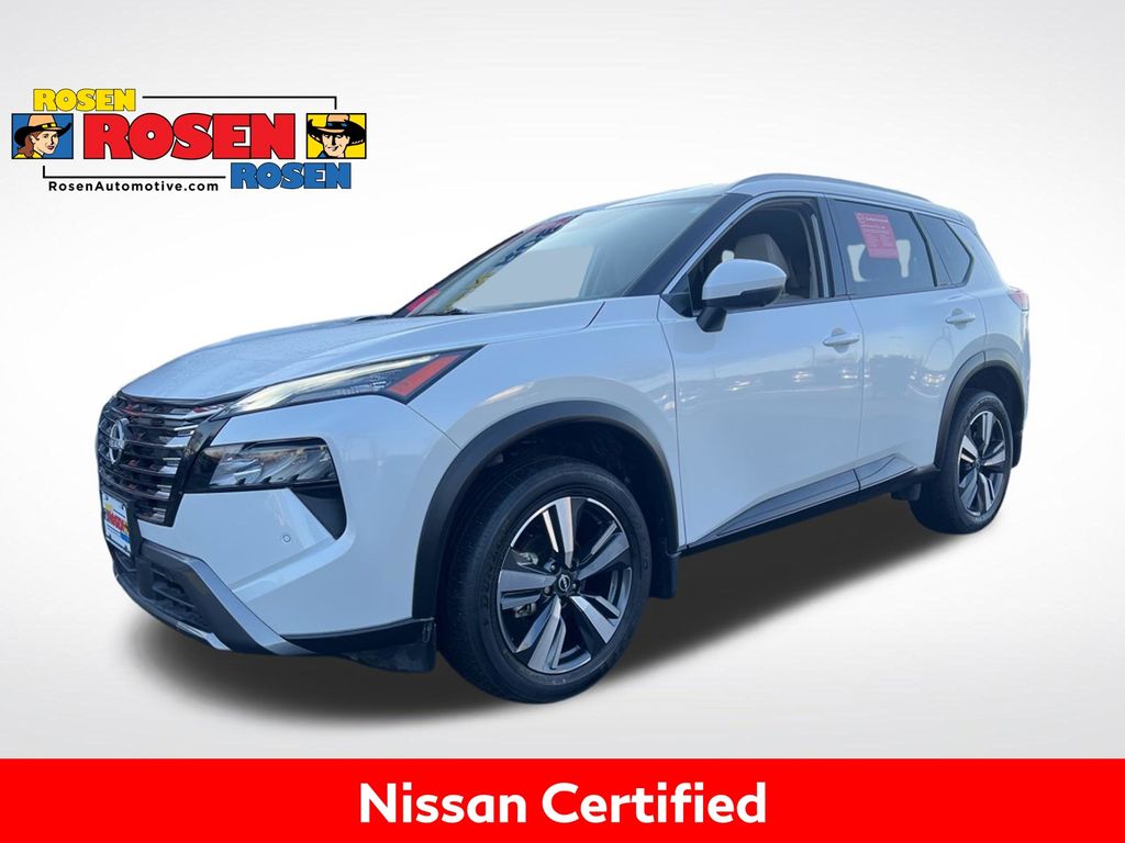 Everest White Pearl 2025 Nissan Rogue SL AWD SUV / Crossover All-Wheel Drive Continuously Variable Transmission