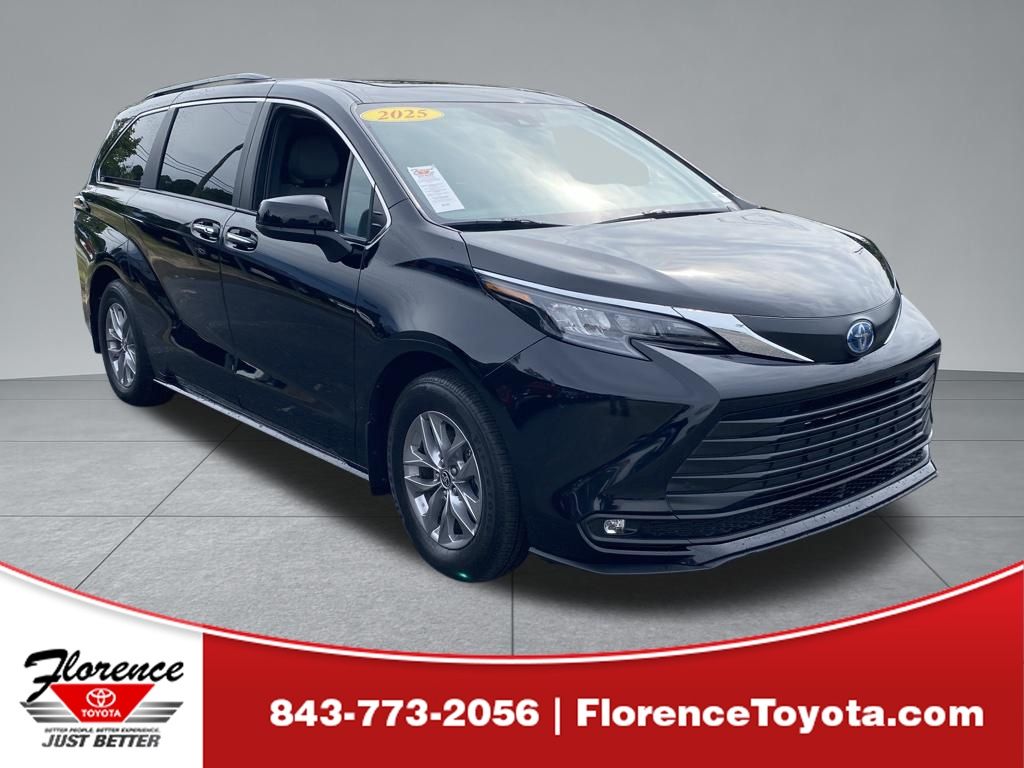 Midnight Black Metallic 2025 Toyota Sienna Minivan Front-Wheel Drive Continuously Variable Transmission