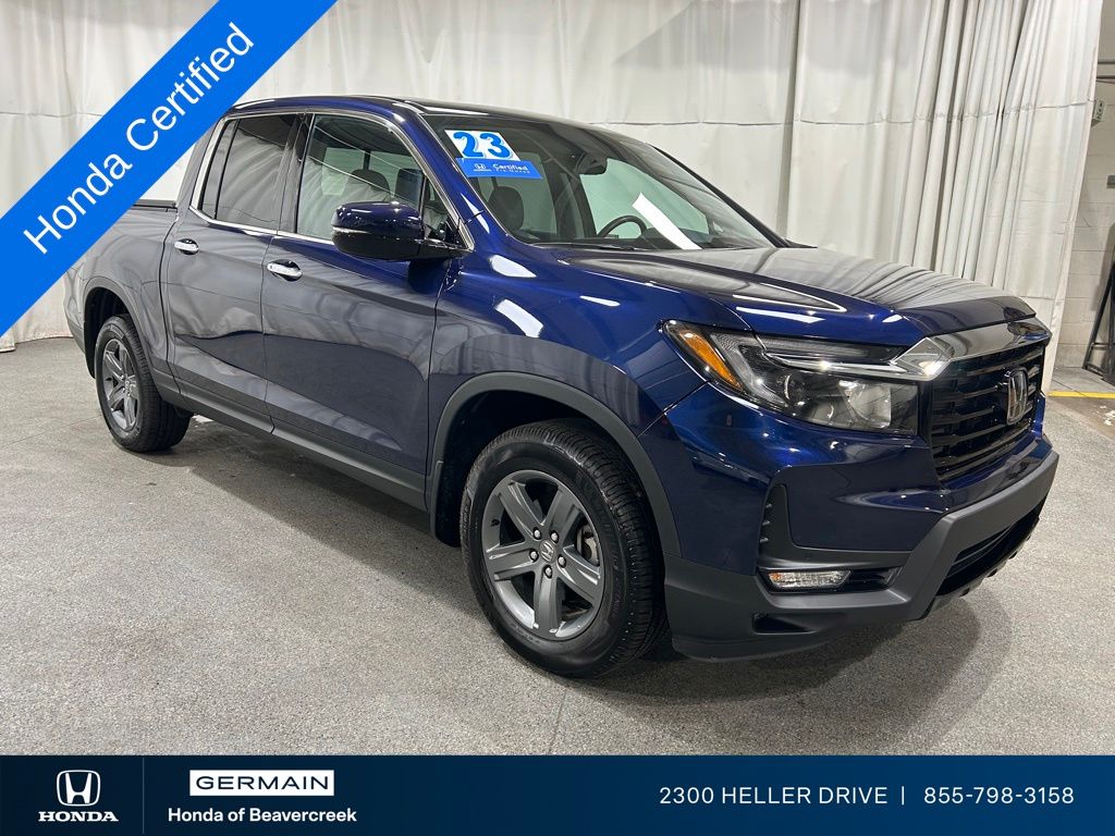 Black (Obsidian Blue Pearl) 2023 Honda Ridgeline RTL-E AWD Pickup Truck All-Wheel Drive 9-Speed Automatic