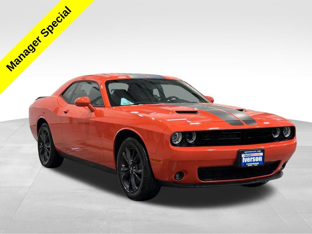 Go Mango 2023 Dodge Challenger SXT AWD Coupe All-Wheel Drive 8-Speed Automatic