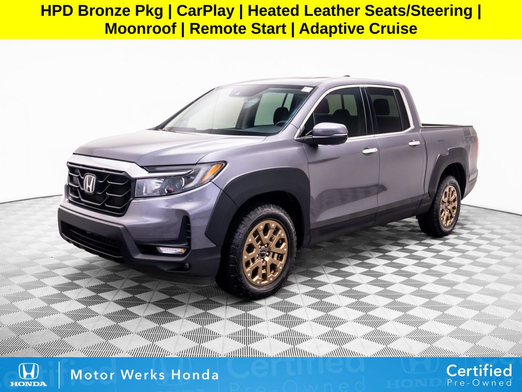 Gray (Modern Steel Metallic) 2022 Honda Ridgeline Pickup Truck All-Wheel Drive 9-Speed Automatic