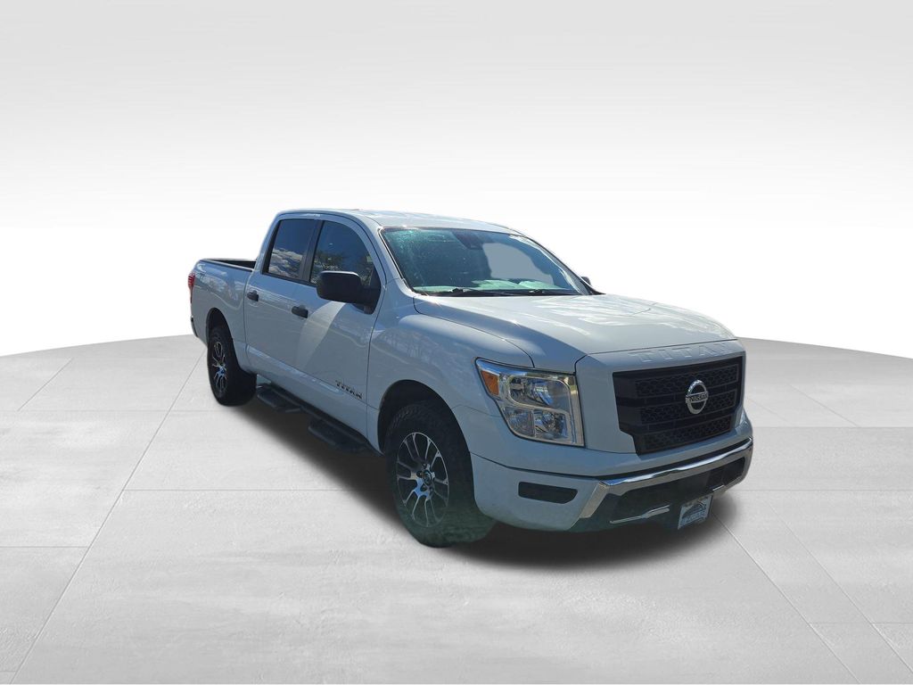 Glacier White 2022 Nissan Titan Pickup Truck Four-Wheel Drive 9-Speed Automatic