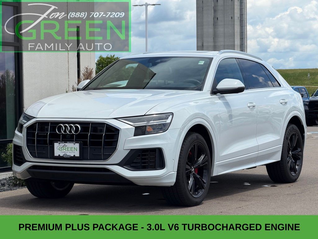 Glacier White 2019 Audi Q8 SUV / Crossover All-Wheel Drive 8-Speed Automatic