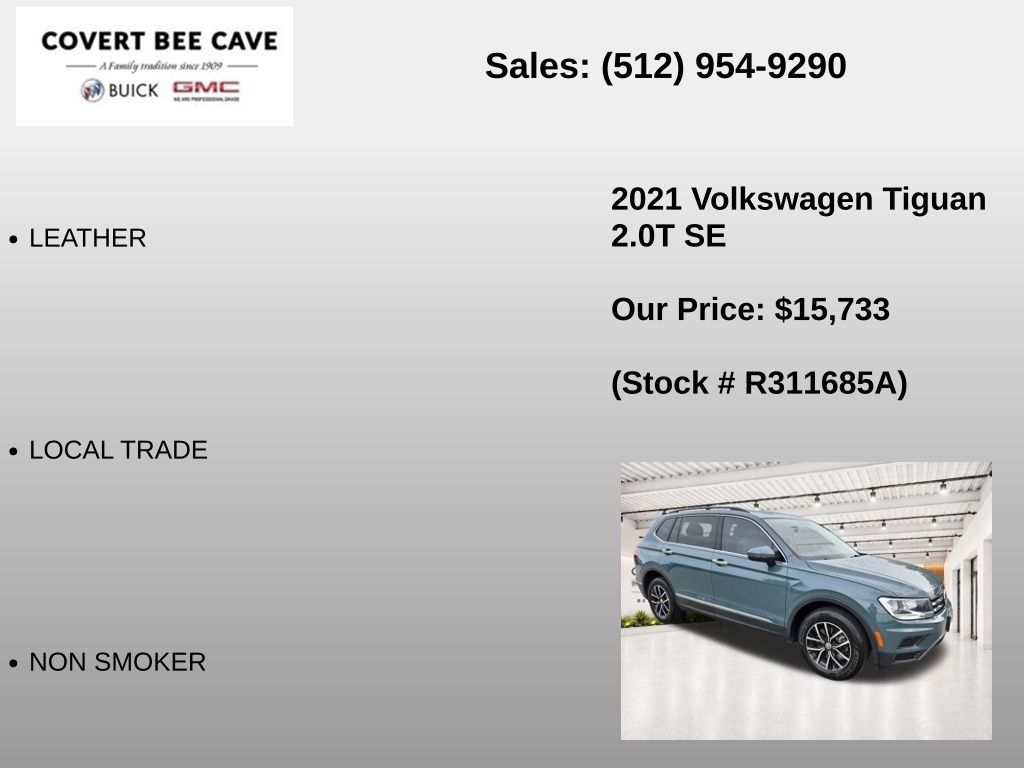 Used Car 2021 Volkswagen Tiguan  2.0t Se For Sale Under $20,000 In Austin, Texas
