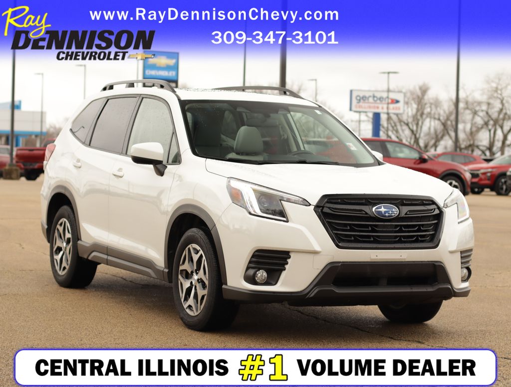 Crystal White Pearl 2023 Subaru Forester Premium Crossover AWD SUV / Crossover All-Wheel Drive Continuously Variable Transmission