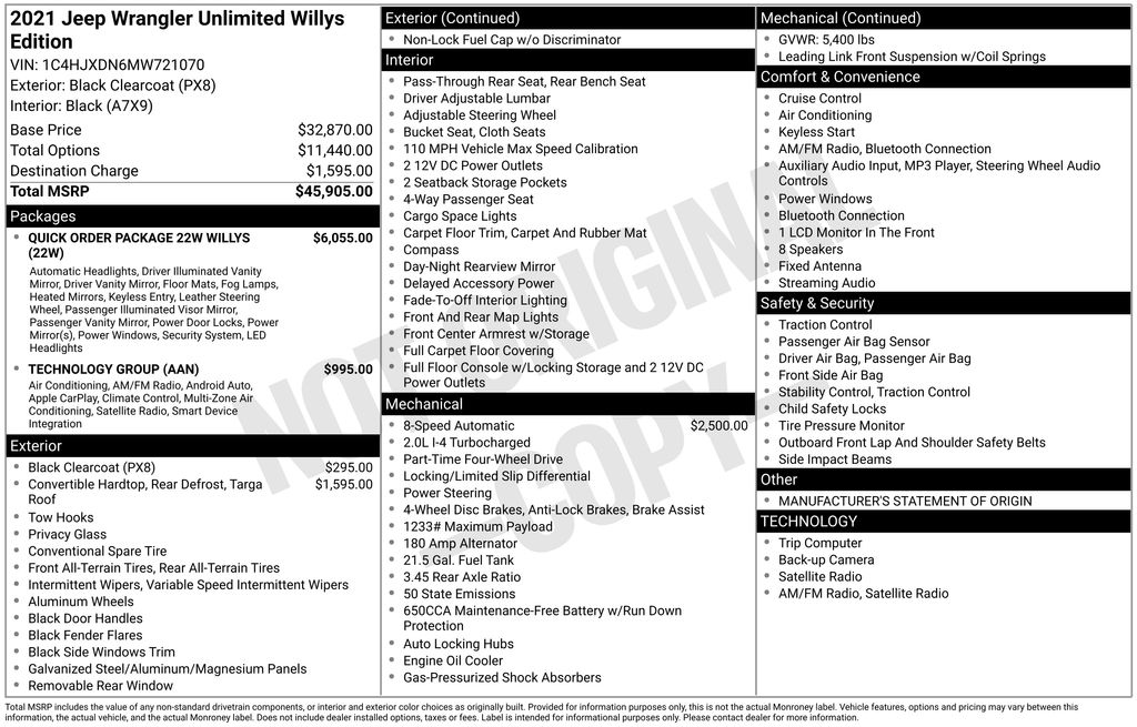 Used Car 2021 Jeep Wrangler  Unlimited Willys For Sale Under $25,000 In Austin, Texas