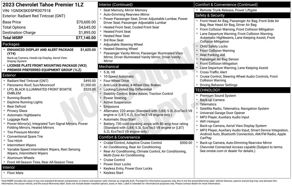 2023 Chevrolet Tahoe Premier Red at Audi Porsche Sewickley