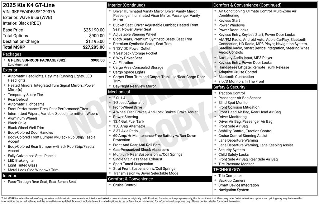 2025 Kia K4 GT-Line FWD