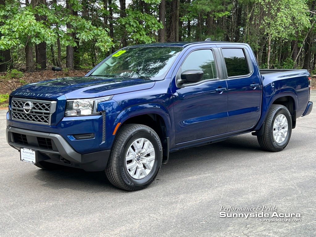 Deep Blue Pearl 2023 Nissan Frontier SV Crew Cab 4WD Pickup Truck Four-Wheel Drive 9-Speed Automatic