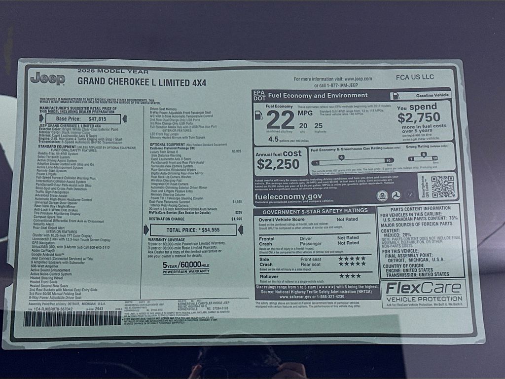 New 2026 White/off-white Jeep Limited image 21