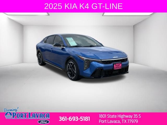 Wave Blue 2025 Kia K4 GT-Line FWD Sedan Front-Wheel Drive Continuously Variable Transmission