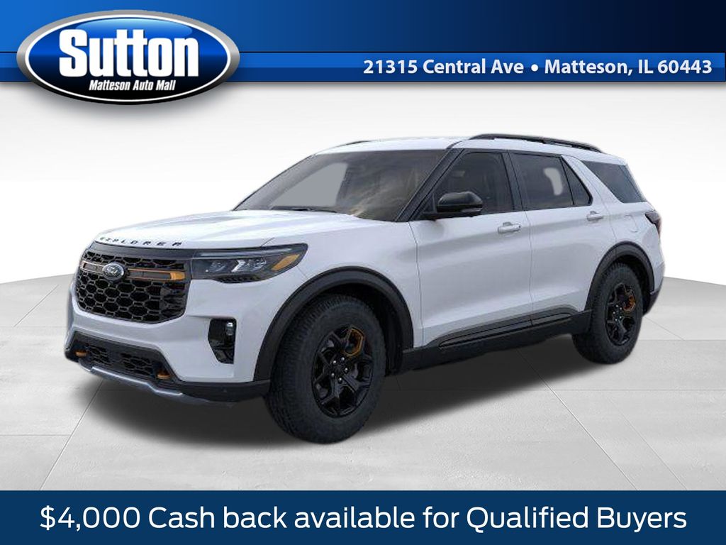 White Metallic 2026 Ford Explorer SUV / Crossover All-Wheel Drive Automatic
