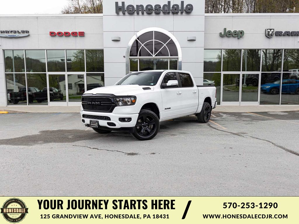 Bright White Clearcoat 2020 RAM 1500 Big Horn Crew Cab 4WD Pickup Truck Four-Wheel Drive 8-Speed Automatic