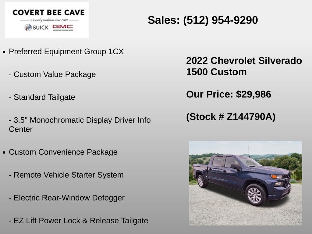 Used Car 2022 Chevrolet Silverado 1500 Ltd  Custom For Sale Under $30,000 In Austin, Texas