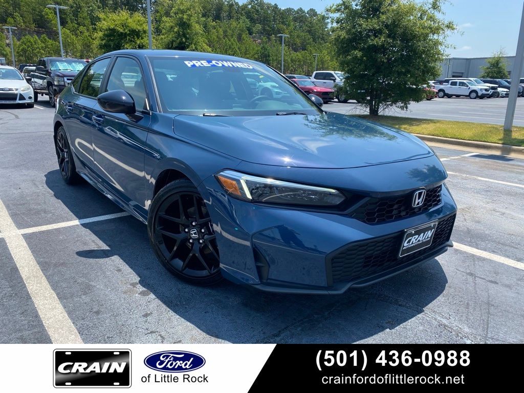 Blue Lagoon Pearl 2025 Honda Civic Sedan Front-Wheel Drive Continuously Variable Transmission