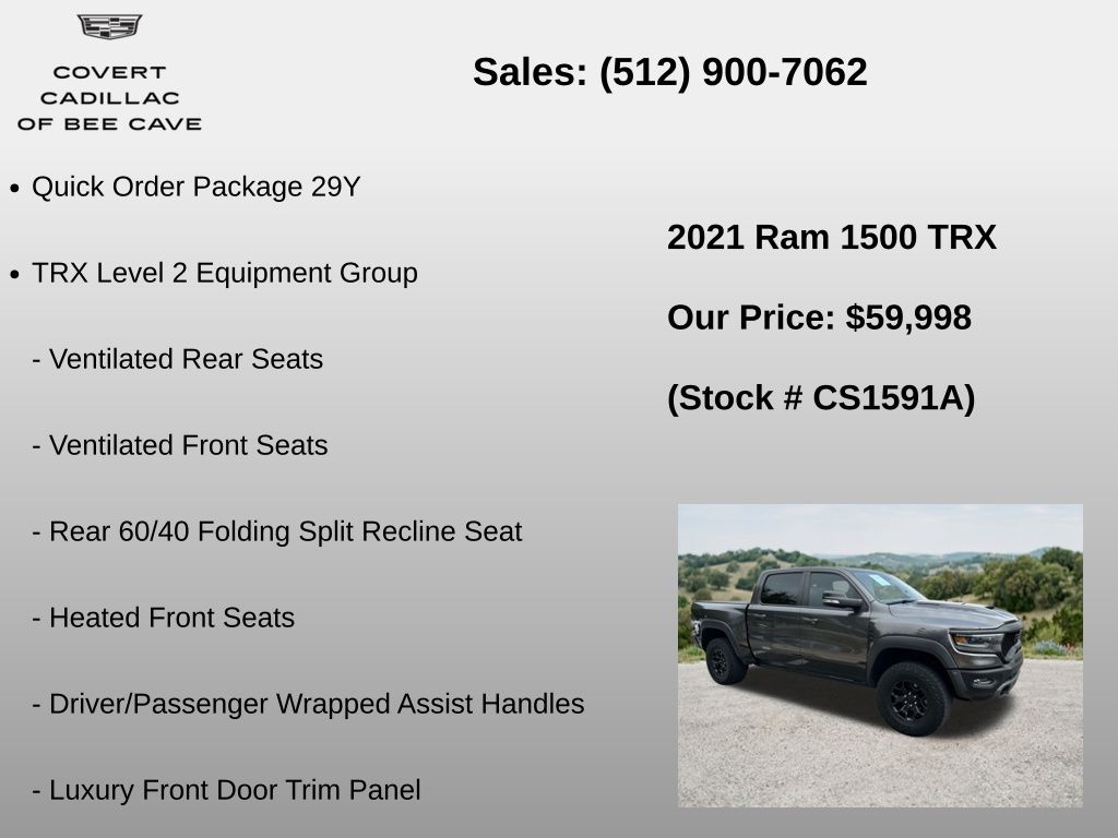 Used Car 2021 Ram 1500  Trx For Sale Under $60,000 In Austin, Texas