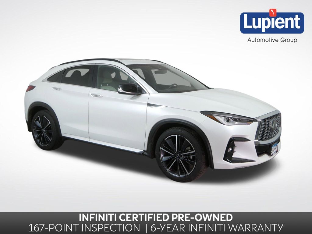 Radiant White 2025 INFINITI QX55 Luxe AWD SUV / Crossover All-Wheel Drive Continuously Variable Transmission