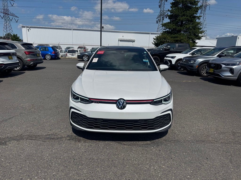 Opal White Pearl 2024 Volkswagen Golf GTI Hatchback Front-Wheel Drive 7-Speed Dual Clutch