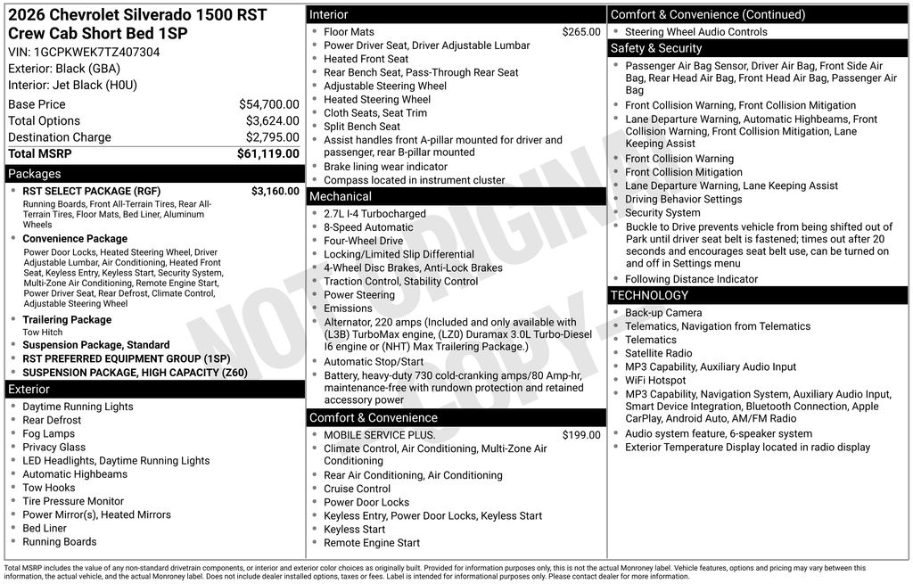 New 2026 Black Chevrolet RST image 6