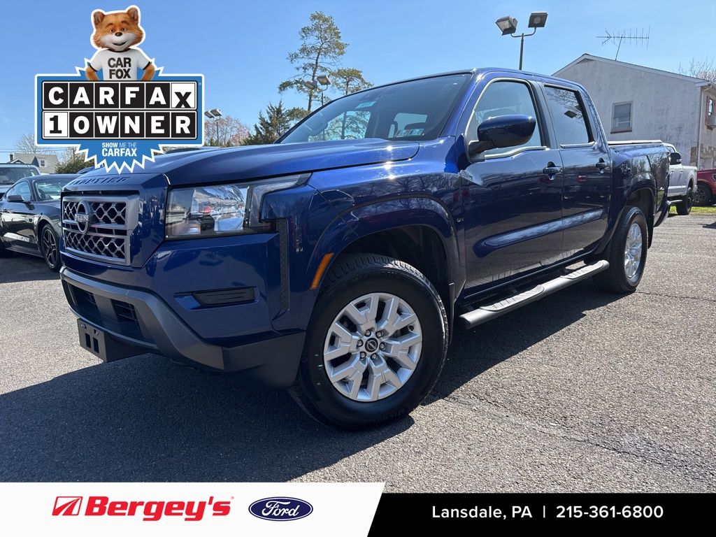 Deep Blue Pearl 2022 Nissan Frontier SV Crew Cab 4WD Pickup Truck Four-Wheel Drive 9-Speed Automatic