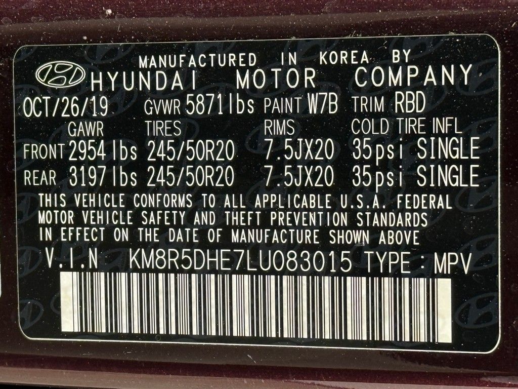 Used 2020 Red Hyundai Limited image 58
