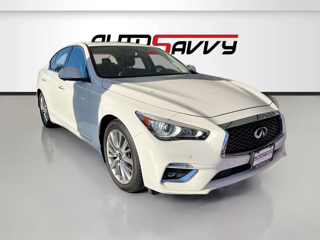 2023 INFINITI Q50 LUXE White at AutoSavvy Houston Northwest