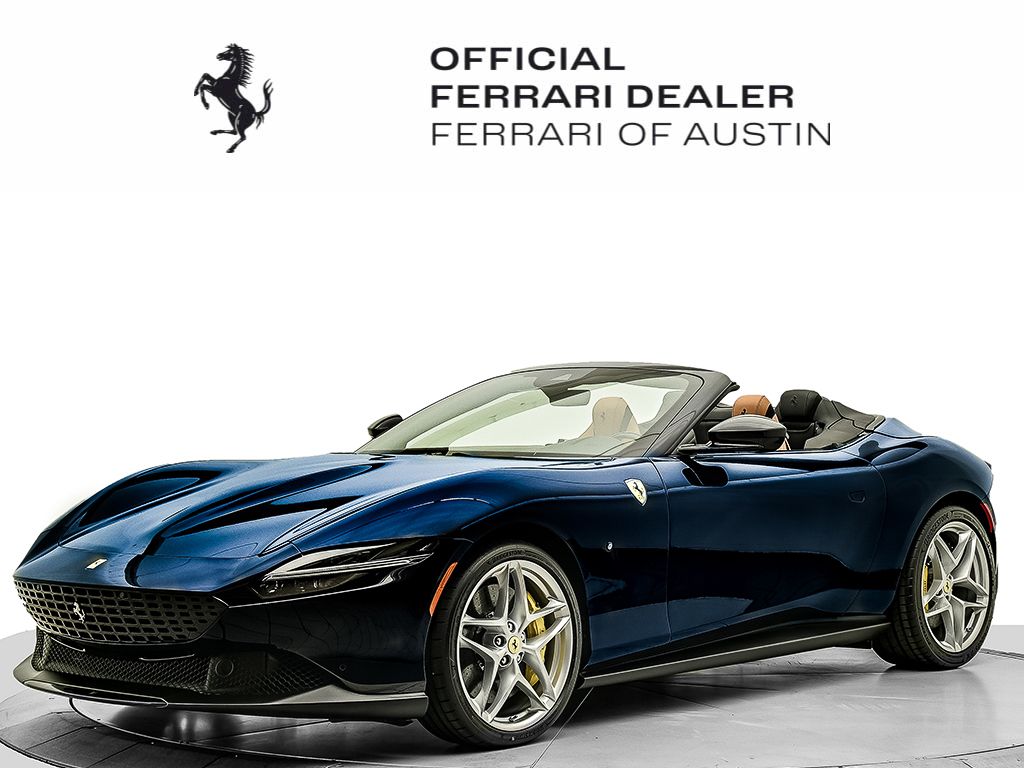 Blue 2026 Ferrari Roma Spider RWD Convertible Rear-Wheel Drive