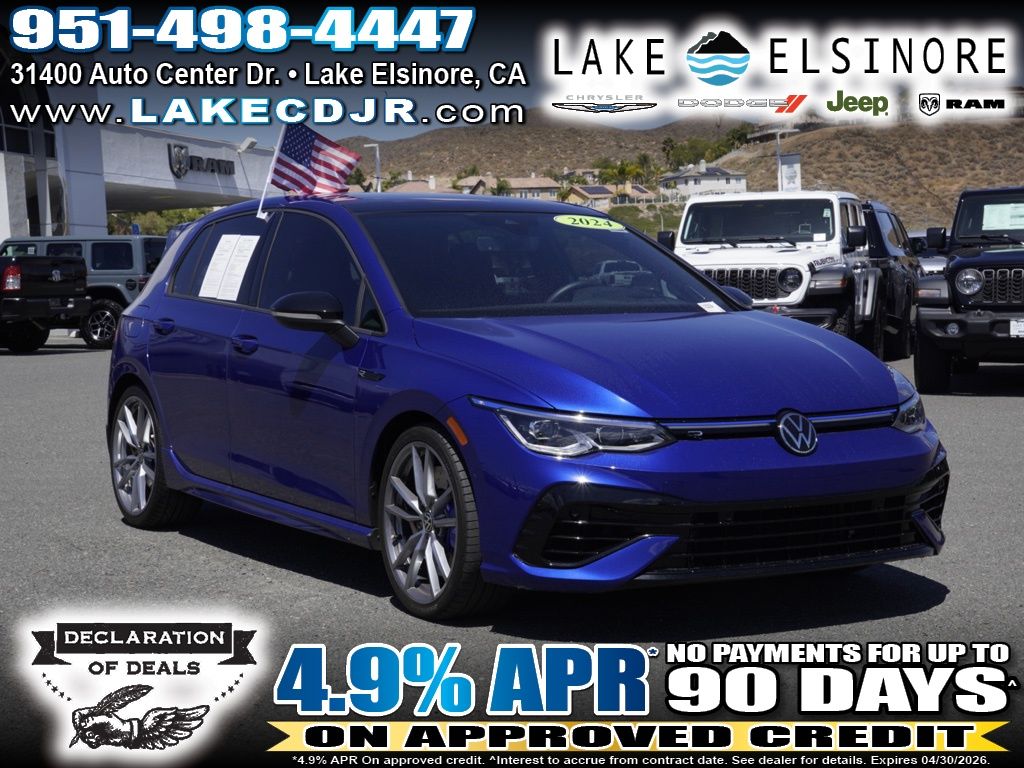 Blue Metallic 2024 Volkswagen Golf R 4Motion Hatchback All-Wheel Drive 6-Speed Manual