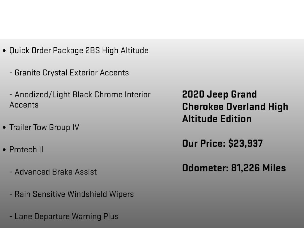 2020 Jeep Grand Cherokee Overland White at Bob Ruth Ford