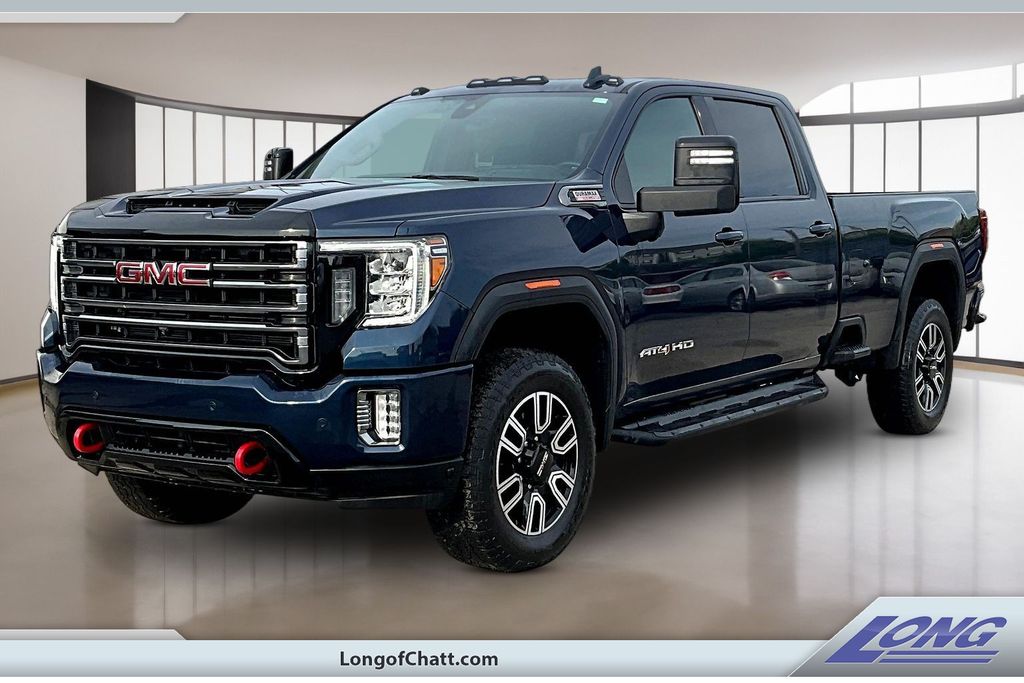 Pacific Blue Metallic 2023 GMC Sierra 3500HD AT4 Crew Cab 4WD Pickup Truck Four-Wheel Drive Automatic