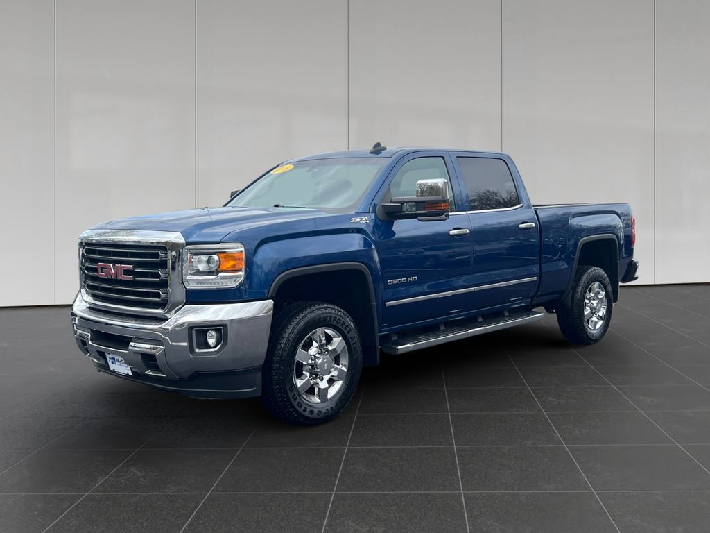 Stone Blue Metallic 2016 GMC Sierra 3500HD SLT Crew Cab 4WD Pickup Truck Four-Wheel Drive 6-Speed Automatic Overdrive