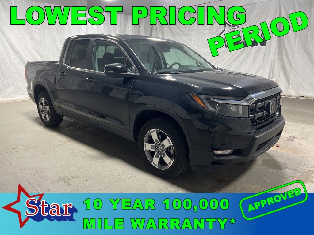 Black 2025 Honda Ridgeline RTL AWD Pickup Truck All-Wheel Drive 9-Speed Automatic