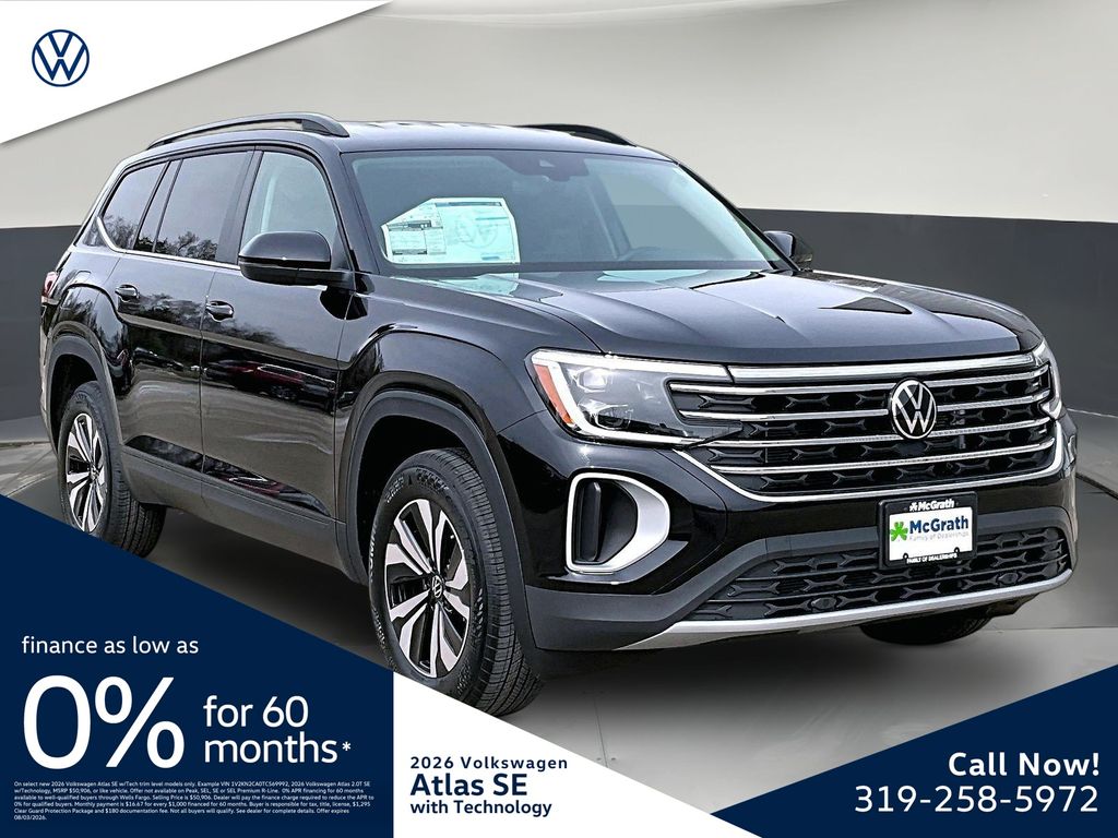 Deep Black Pearl 2026 Volkswagen Atlas SUV / Crossover All-Wheel Drive 8-Speed Automatic