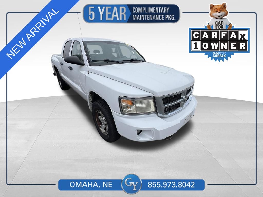 Bright White Clearcoat 2010 Dodge Dakota Pickup Truck Four-Wheel Drive 4-Speed Automatic