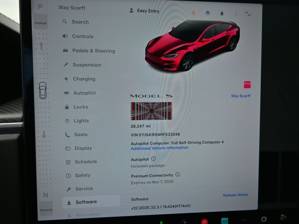2024 Tesla Model S Plaid Tri Motor All-Wheel Drive