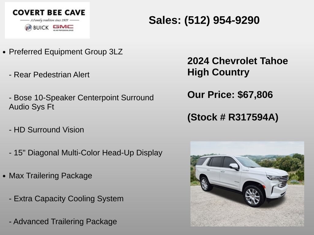 Used Car 2024 Chevrolet Tahoe  High Country For Sale Under $70,000 In Austin, Texas