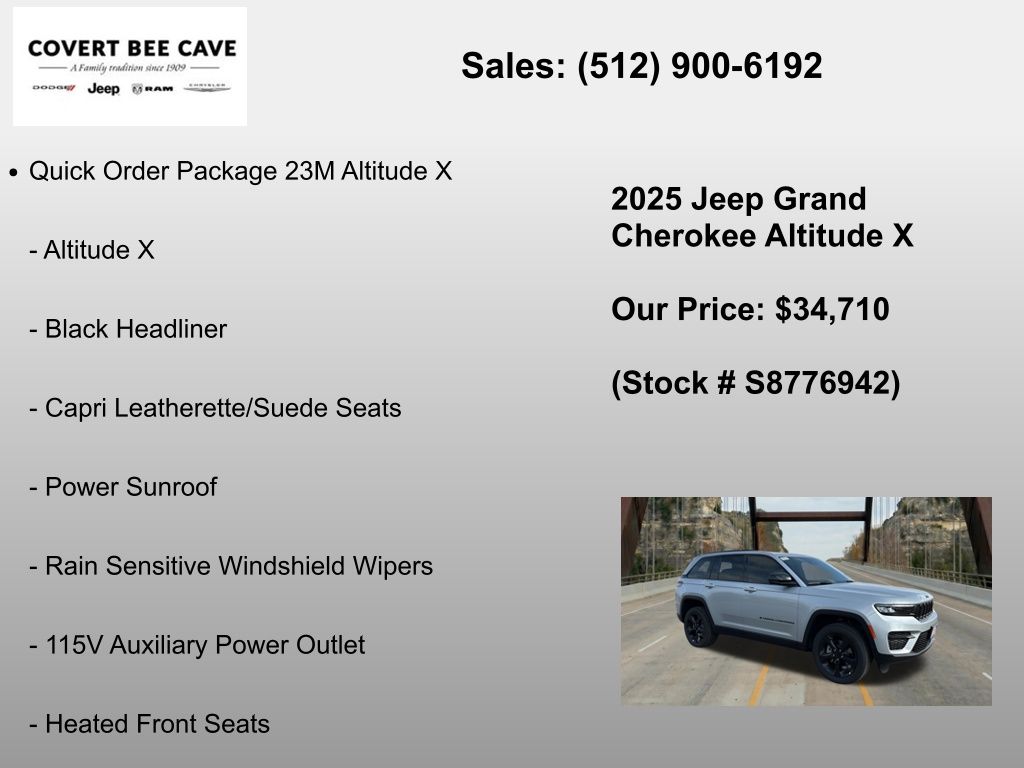 New Car 2025 Jeep Grand Cherokee  For Sale Under $35,000 In Austin, Texas