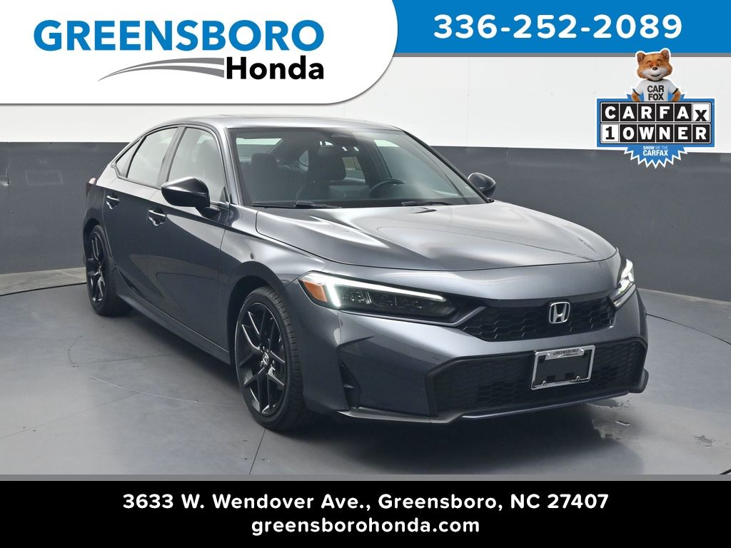 Meteorite Gray Metallic 2025 Honda Civic Hybrid Sedan Front-Wheel Drive Continuously Variable Transmission