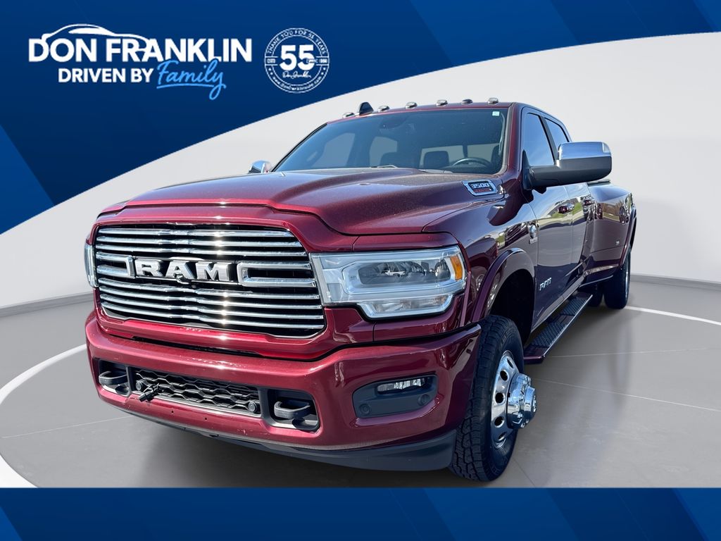 Delmonico Red Pearlcoat 2019 RAM 3500 Laramie Crew Cab LB DRW 4WD Pickup Truck Four-Wheel Drive 6-Speed Automatic