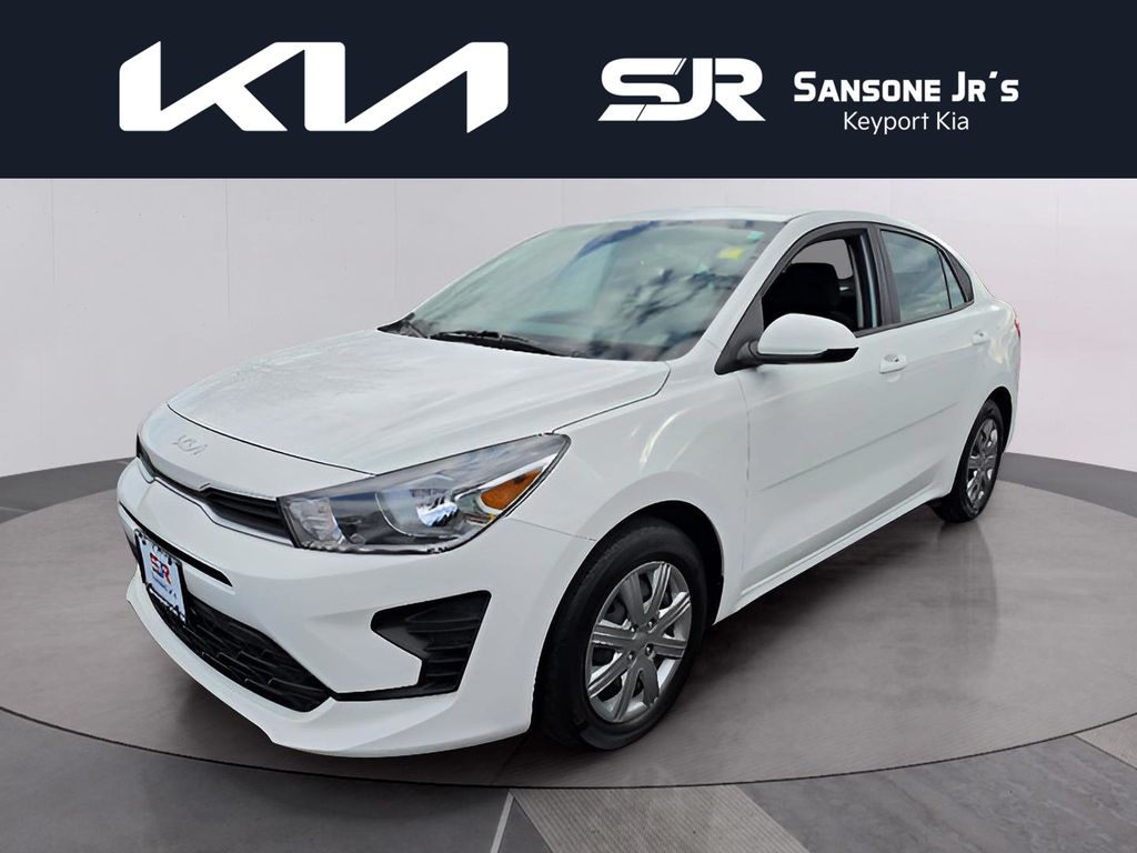 Clear White 2023 Kia Rio S FWD Sedan Front-Wheel Drive Continuously Variable Transmission