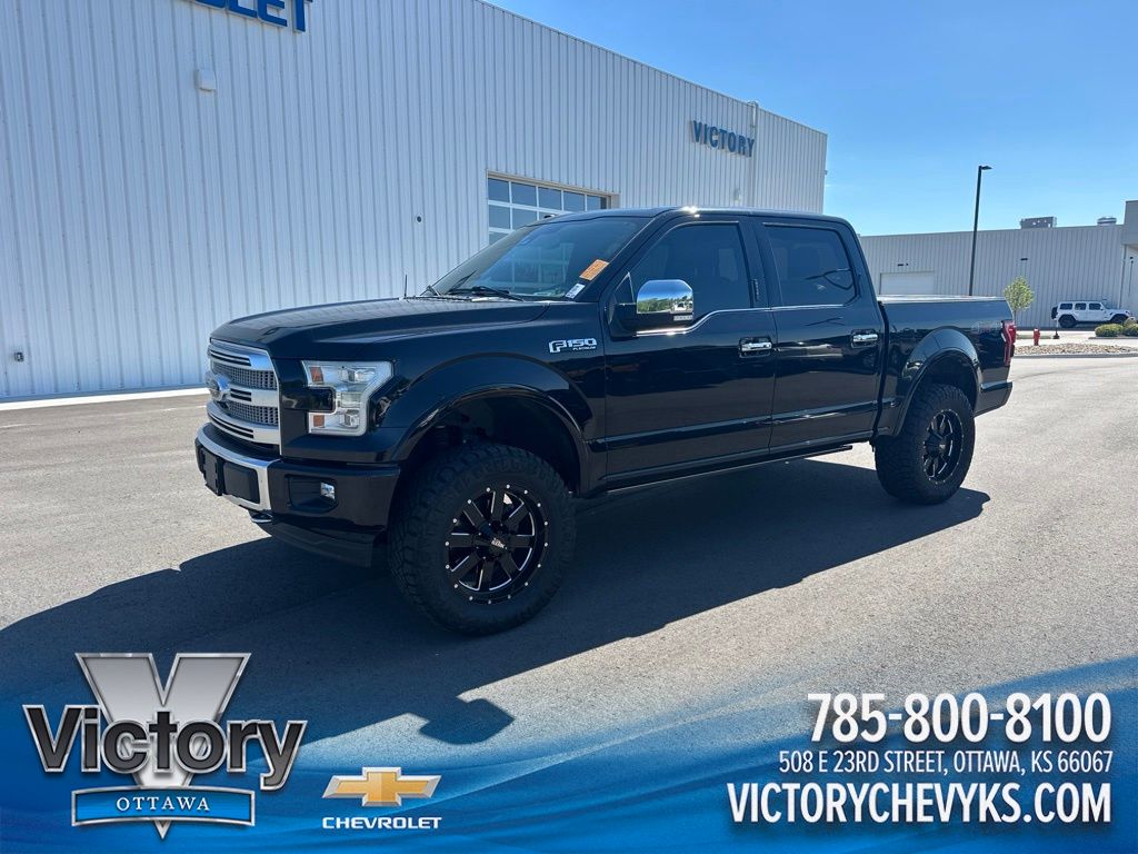 Shadow Black 2017 Ford F-150 Platinum SuperCrew 4WD Pickup Truck Four-Wheel Drive 6-Speed Automatic