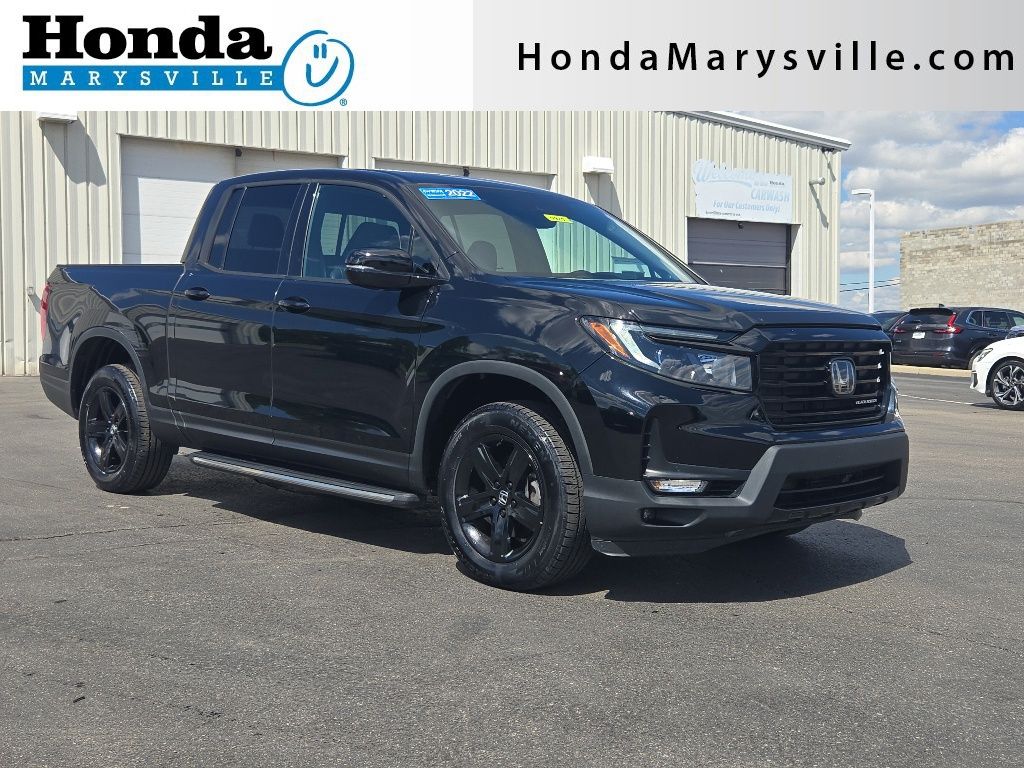 Crystal Black Pearl 2022 Honda Ridgeline Black Edition AWD Pickup Truck All-Wheel Drive 9-Speed Automatic