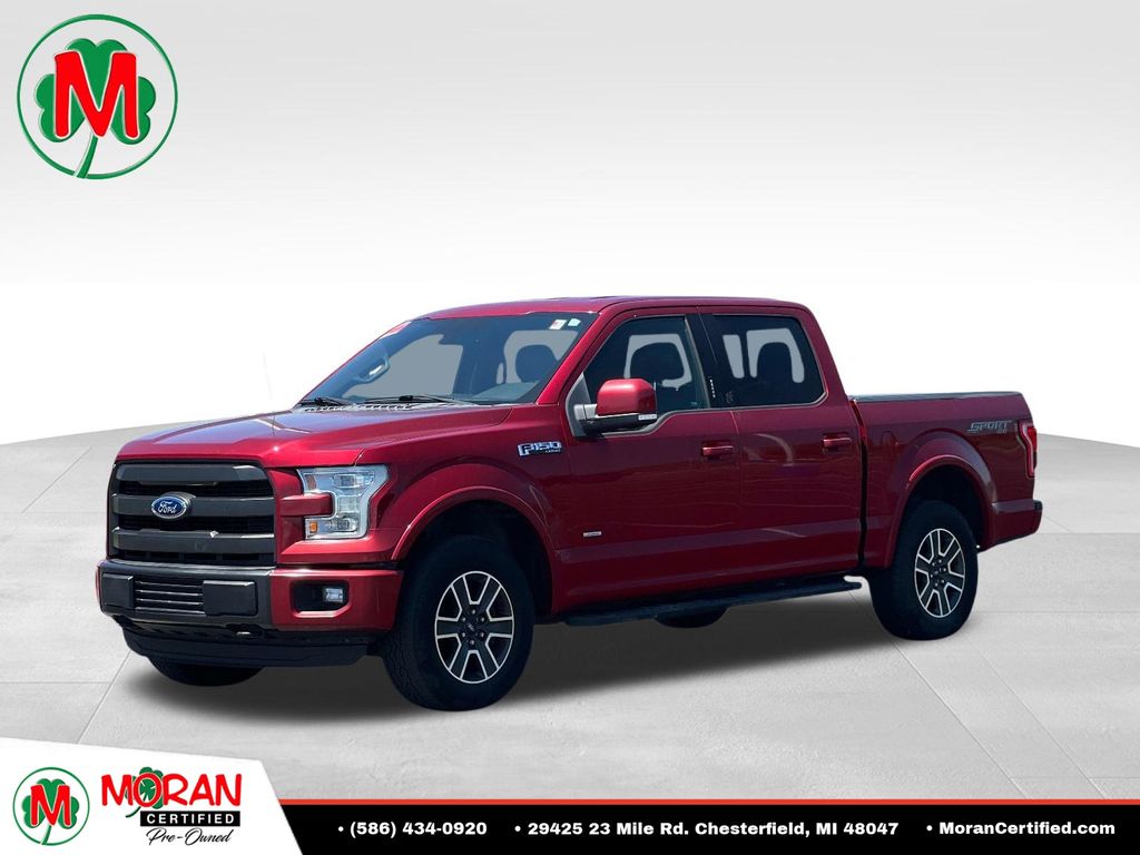 Ruby Red Metallic 2015 Ford F-150 Lariat SuperCrew 4WD Pickup Truck Four-Wheel Drive 6-Speed Automatic