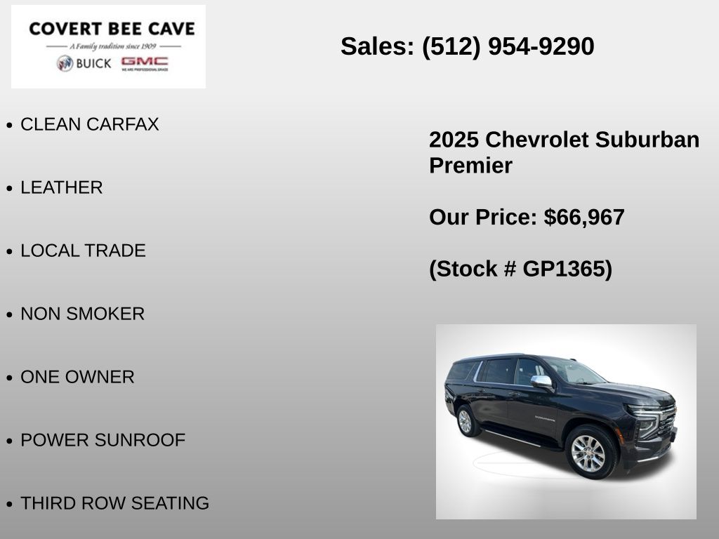 Used Car 2025 Chevrolet Suburban  Premier For Sale Under $70,000 In Austin, Texas