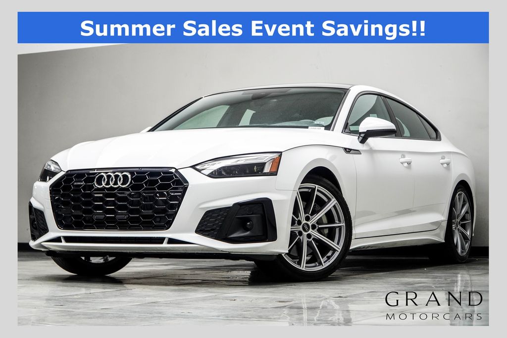 White 2025 Audi A5 Sportback quattro Premium S Line 45 TFSI Sedan All-Wheel Drive 7-Speed Automatic