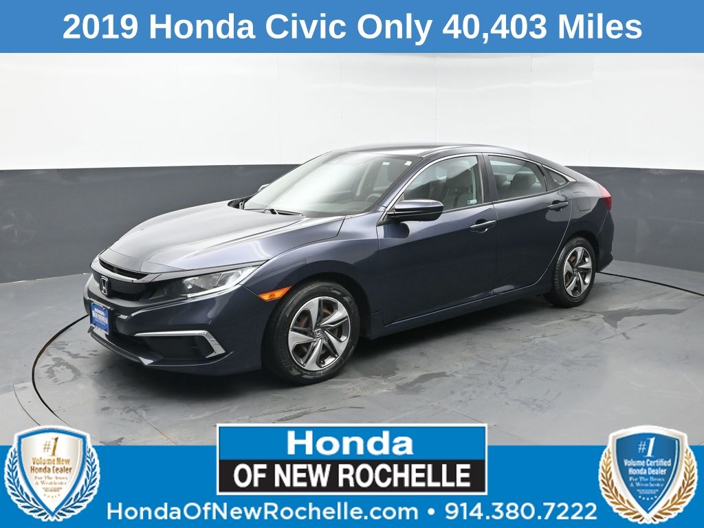 Cosmic Blue Metallic 2019 Honda Civic Sedan Front-Wheel Drive Continuously Variable Transmission