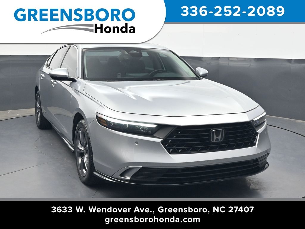 Solar Silver Metallic 2024 Honda Accord Hybrid EX-L FWD Sedan Front-Wheel Drive Continuously Variable Transmission