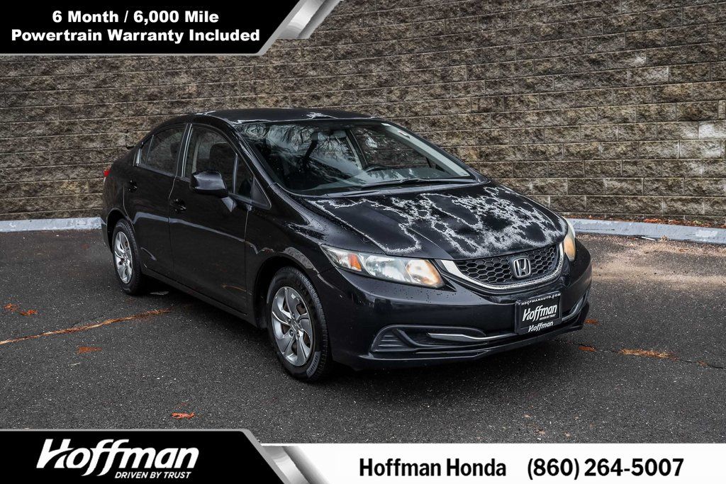 Black 2013 Honda Civic LX Sedan Front-Wheel Drive 5-Speed Automatic