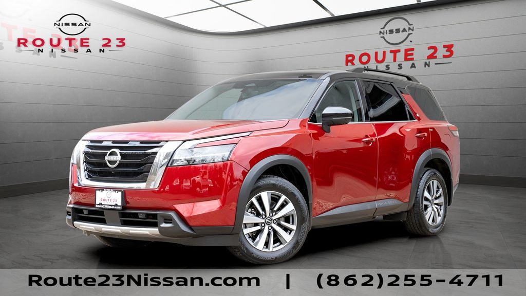 Red (Scarlet Ember Tintcoat/Super Black) 2023 Nissan Pathfinder SUV / Crossover All-Wheel Drive Automatic